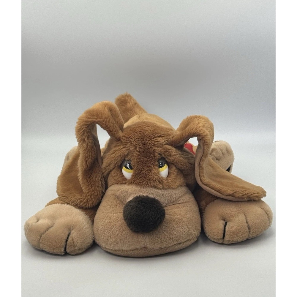 Russ Berrie Plush Dog Samuel 641 Vintage 1980s Brown Droopy Ears‎ Stuffed Animal